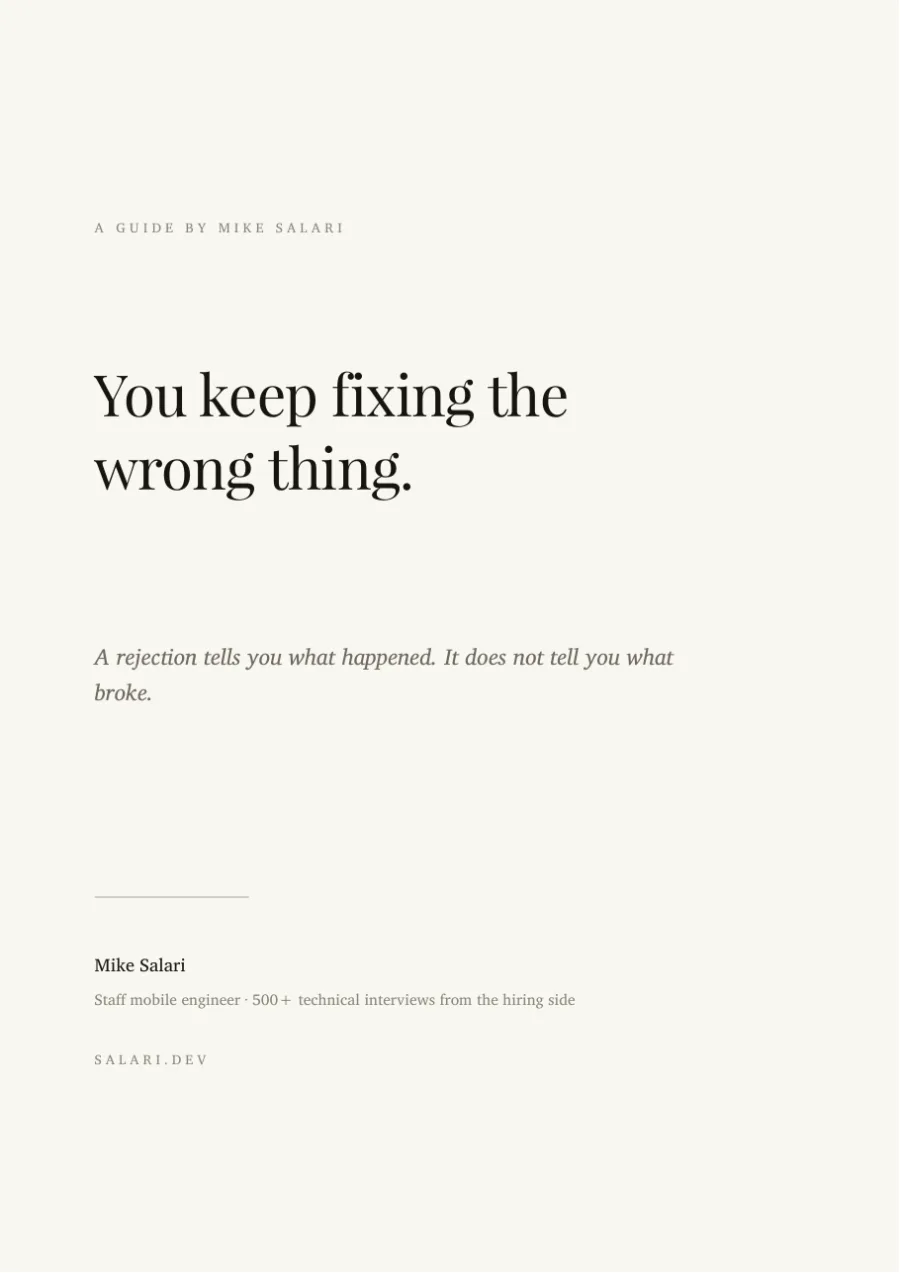Cover of the guide You keep fixing the wrong thing, by Mike Salari